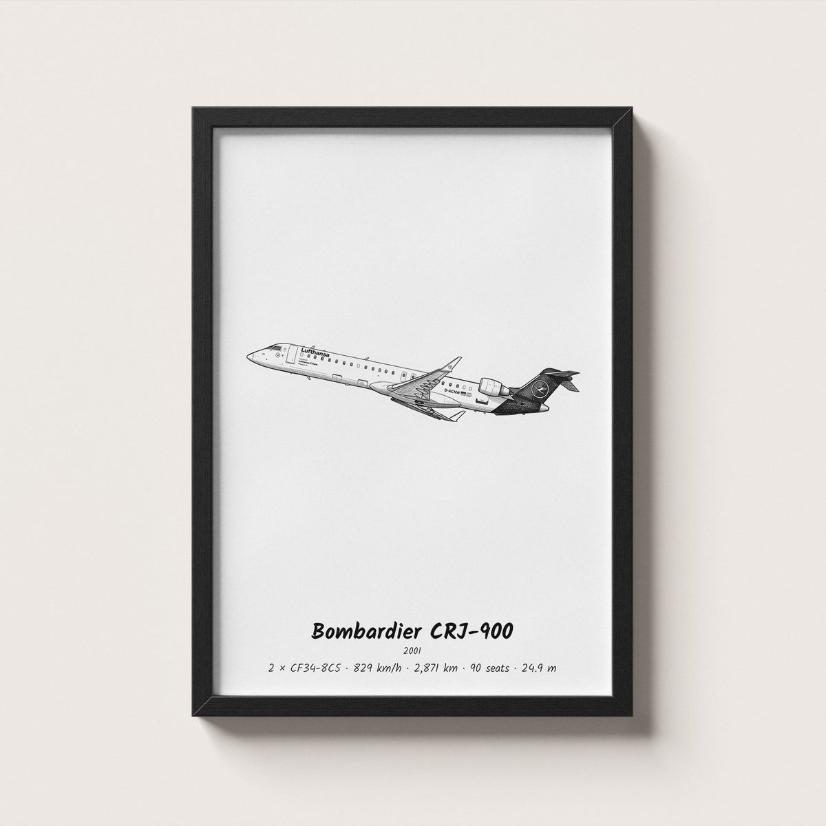 Bombardier CRJ-900 Airliner Wall Art