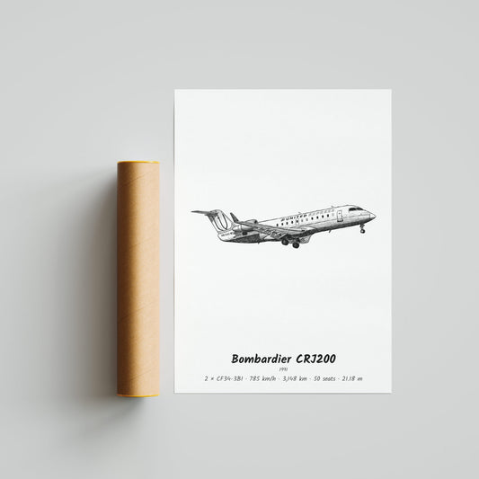 Bombardier CRJ200 Poster Print