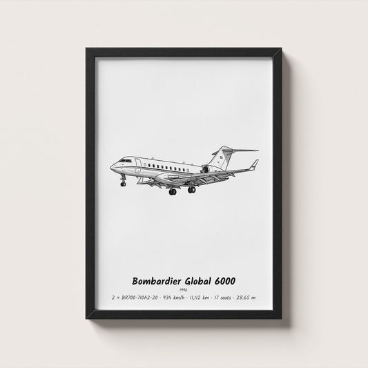 Bombardier Global 6000 Wall Art