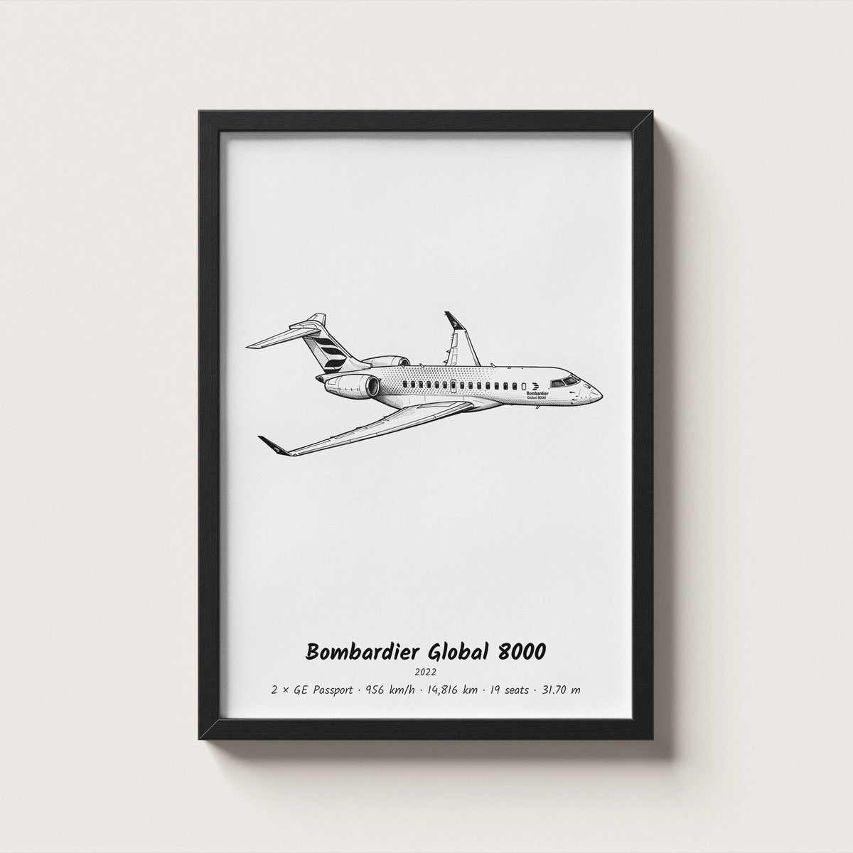 Bombardier Global 8000 Wall Art