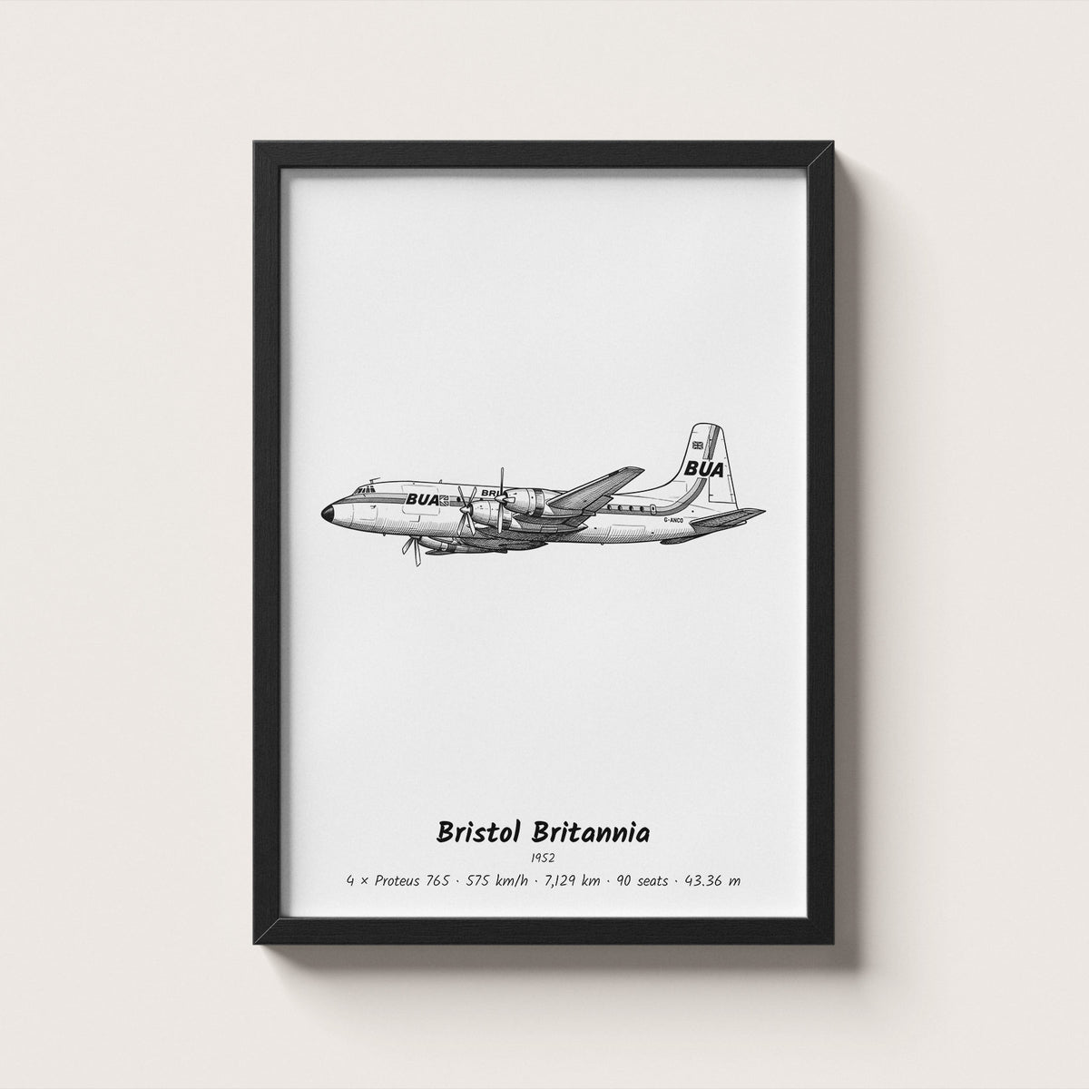 Bristol Britannia Airliner Wall Art