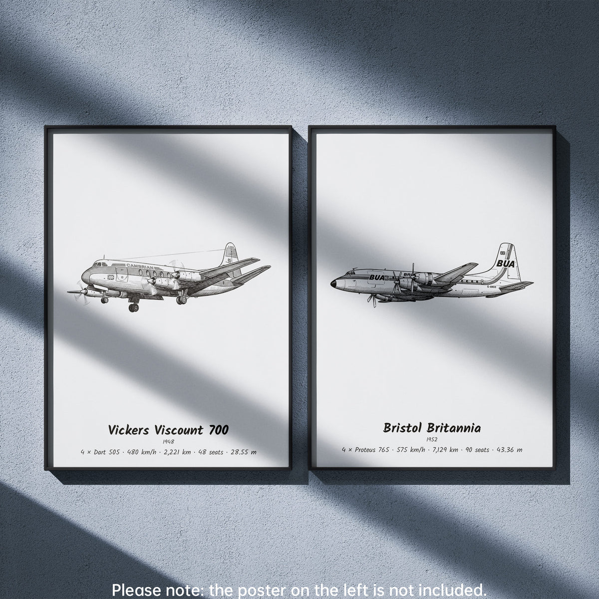 Britannia Wall Art Paired with Vickers Viscount 700