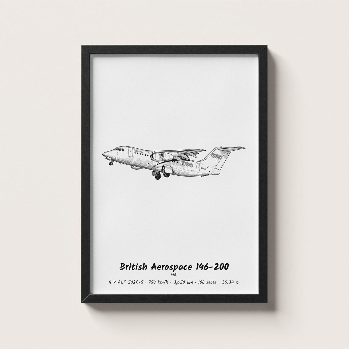 British Aerospace 146-200 Airliner Wall Art