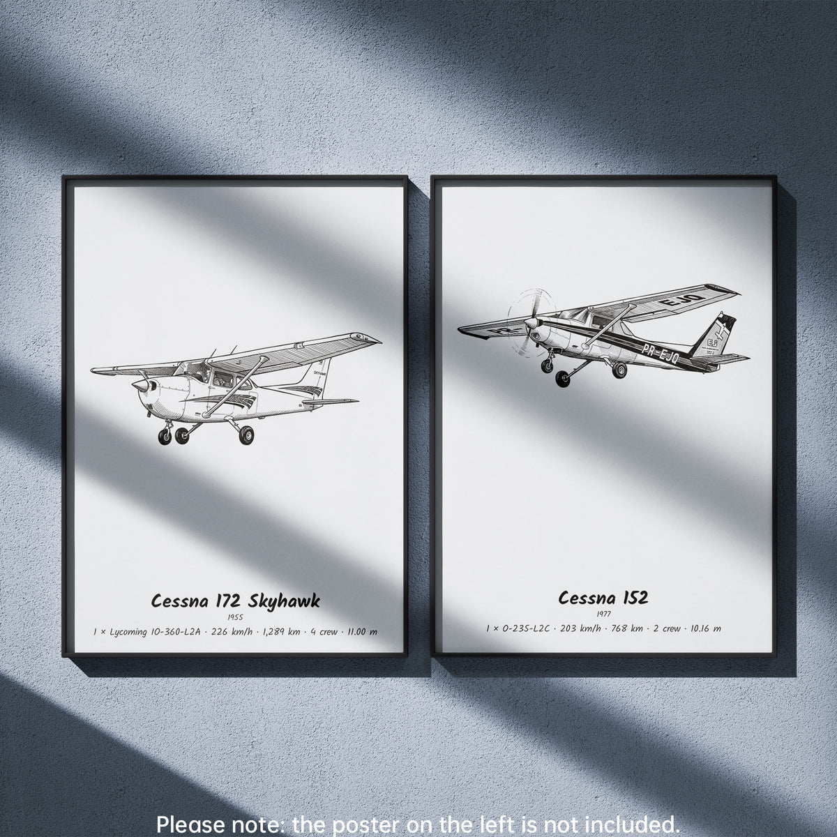 Cessna 152 Wall Art Paired with Cessna 172 Skyhawk