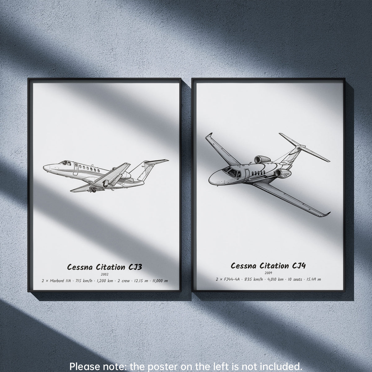 Cessna Citation CJ4 Wall Art Paired with Cessna Citation CJ3