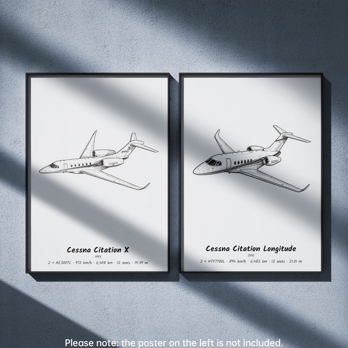 Cessna Citation Longitude Wall Art Paired with Cessna Citation X
