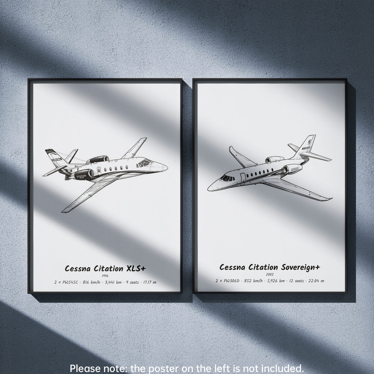 Cessna Citation Sovereign+ Wall Art Paired with Cessna Citation XLS+