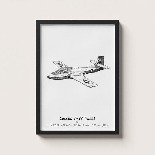 Cessna T-37 Tweet Wall Art