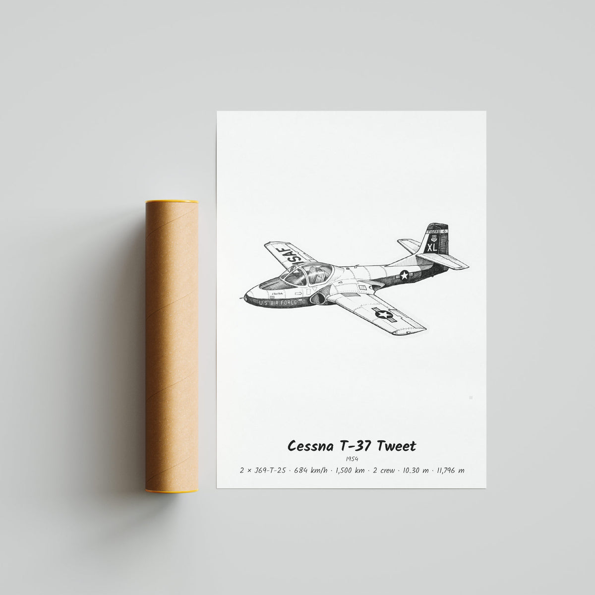 Cessna T-37 Tweet Poster Print