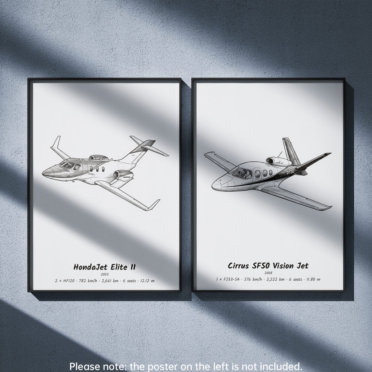 Cirrus SF50 Vision Jet Wall Art Paired with HondaJet Elite II