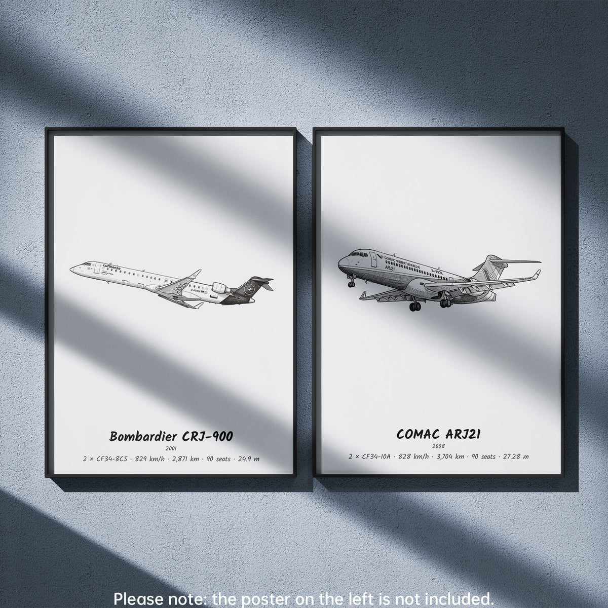 ARJ21 Wall Art Paired with Bombardier CRJ-900