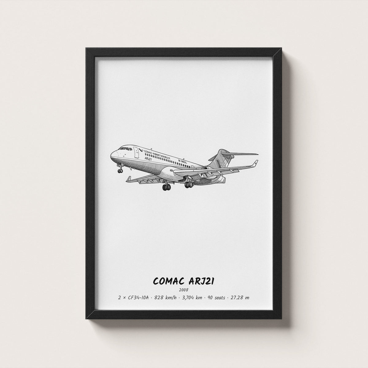 COMAC ARJ21 Airliner Wall Art