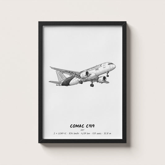 COMAC C919 Airliner Wall Art