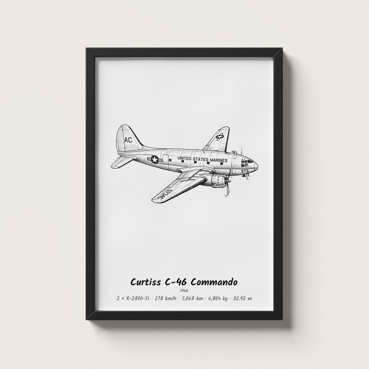 Curtiss C-46 Commando Wall Art