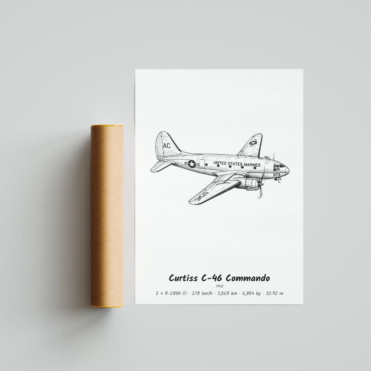 Curtiss C-46 Commando Poster Print