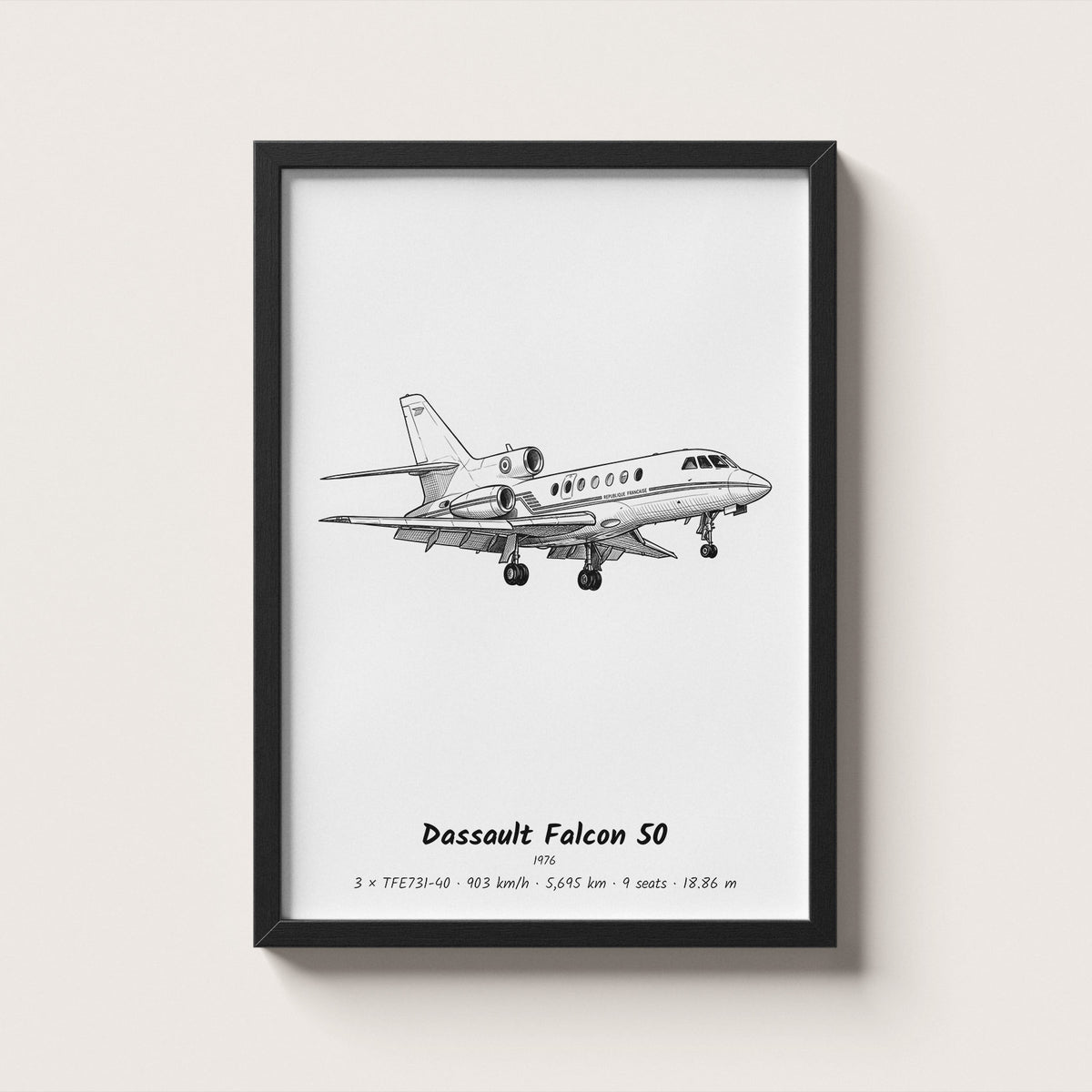 Dassault Falcon 50 Wall Art