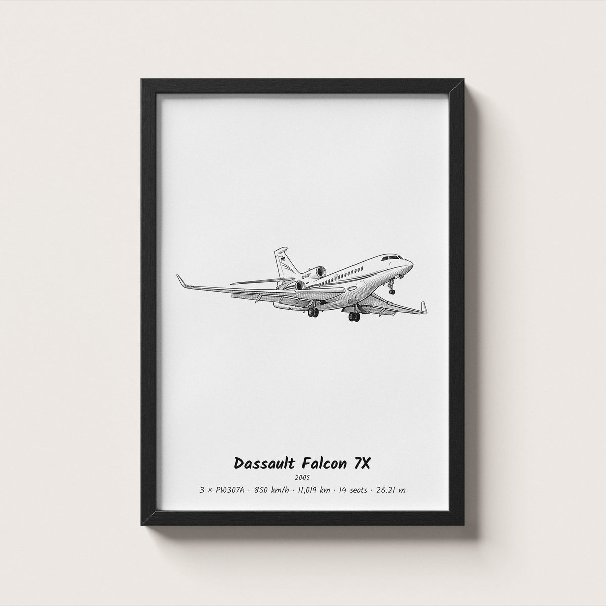 Dassault Falcon 7X Wall Art