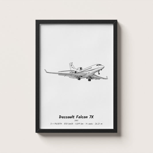 Dassault Falcon 7X Wall Art