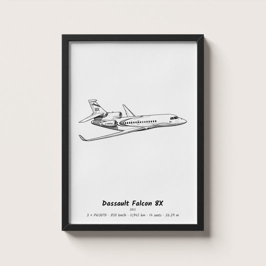 Dassault Falcon 8X Wall Art