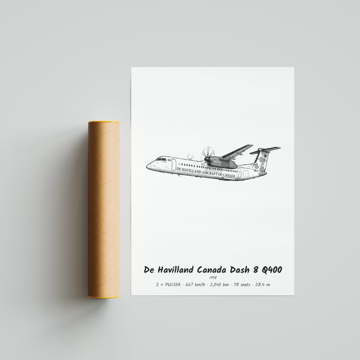 De Havilland Canada Dash 8 Q400 Poster Print