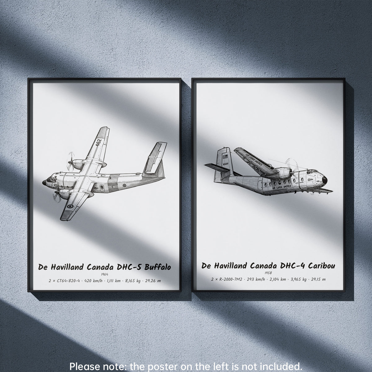 De Havilland Canada DHC-4 Caribou Wall Art Paired with De Havilland Canada DHC-5 Buffalo