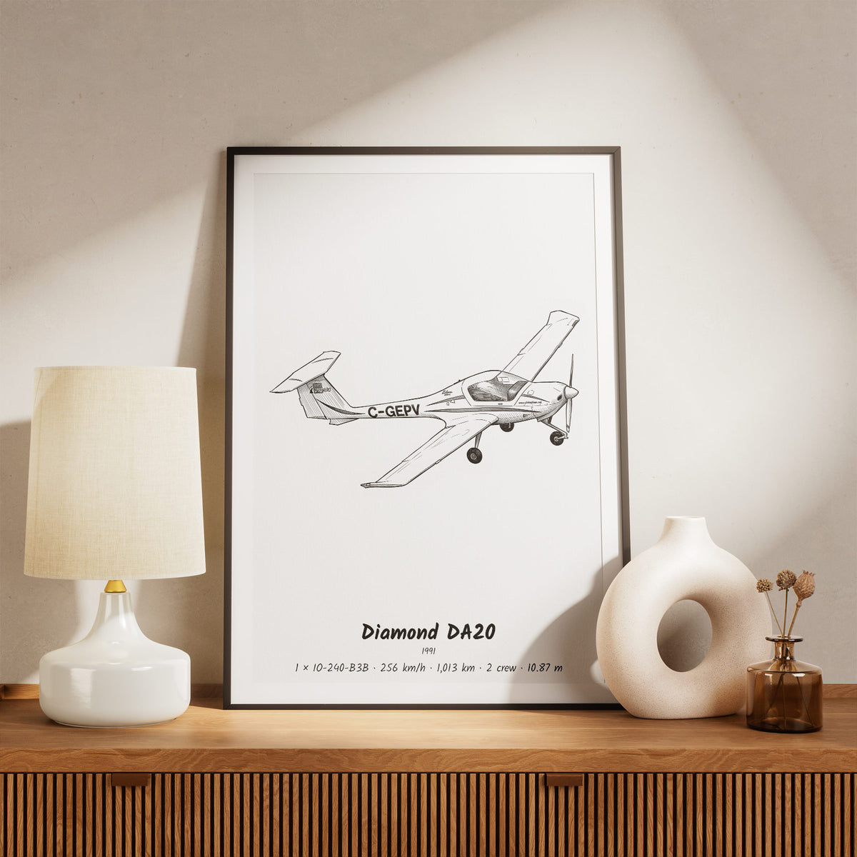 Framed Diamond DA20 Print on a Shelf