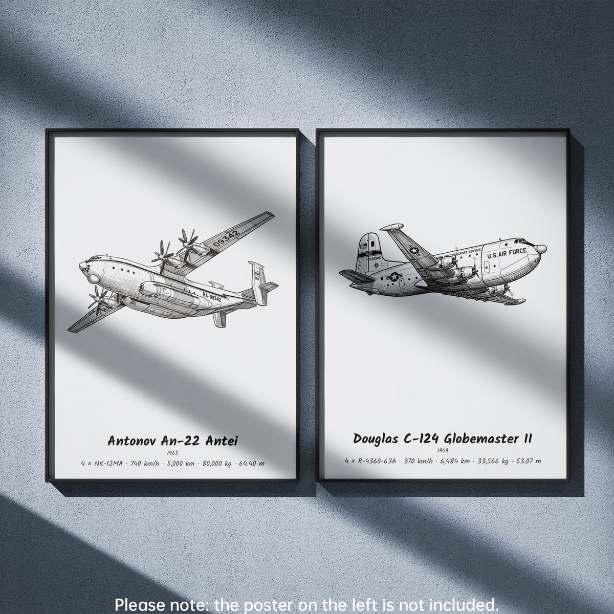Douglas C-124 Globemaster II Wall Art Paired with Antonov An-22 Antei