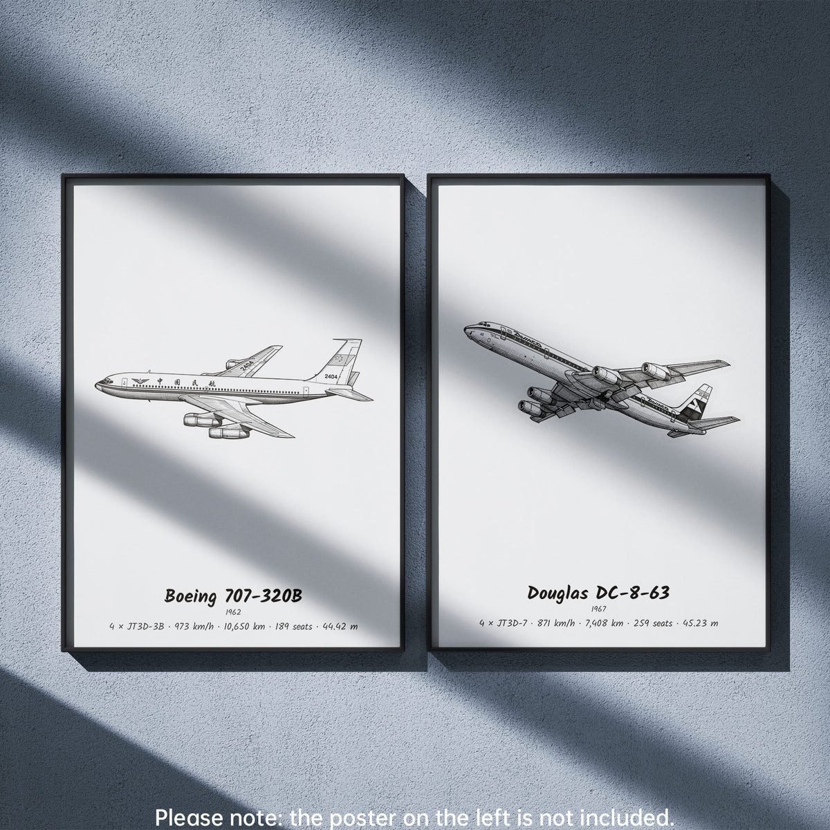 DC-8-63 Wall Art Paired with Boeing 707-320B