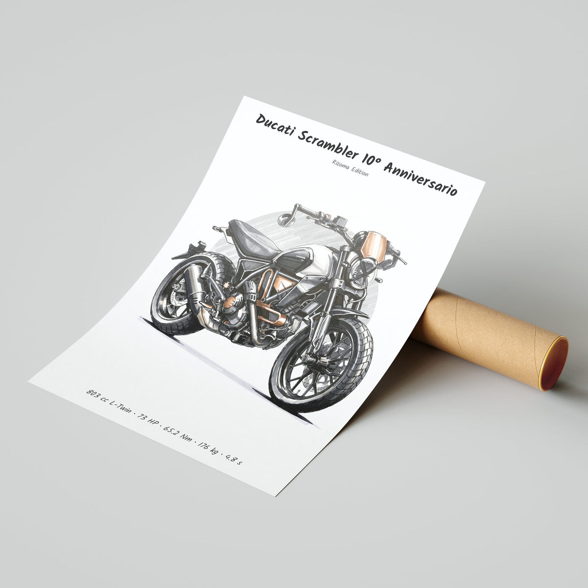 Ducati Scrambler 10th Anniversario 2025 Poster