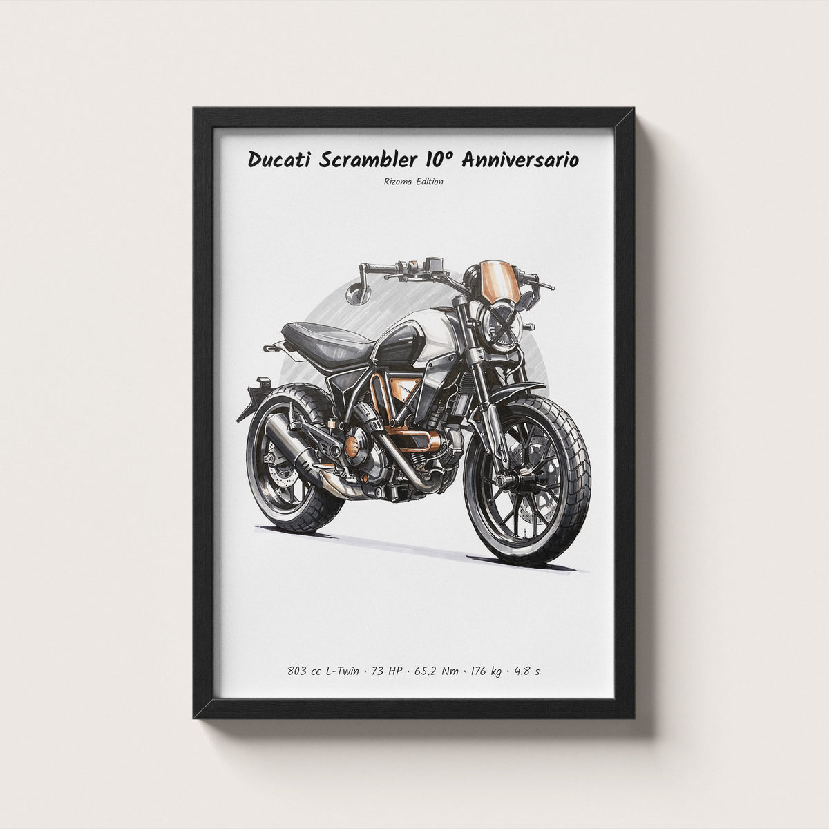 Ducati Scrambler 10th Anniversario 2025 Wall Art