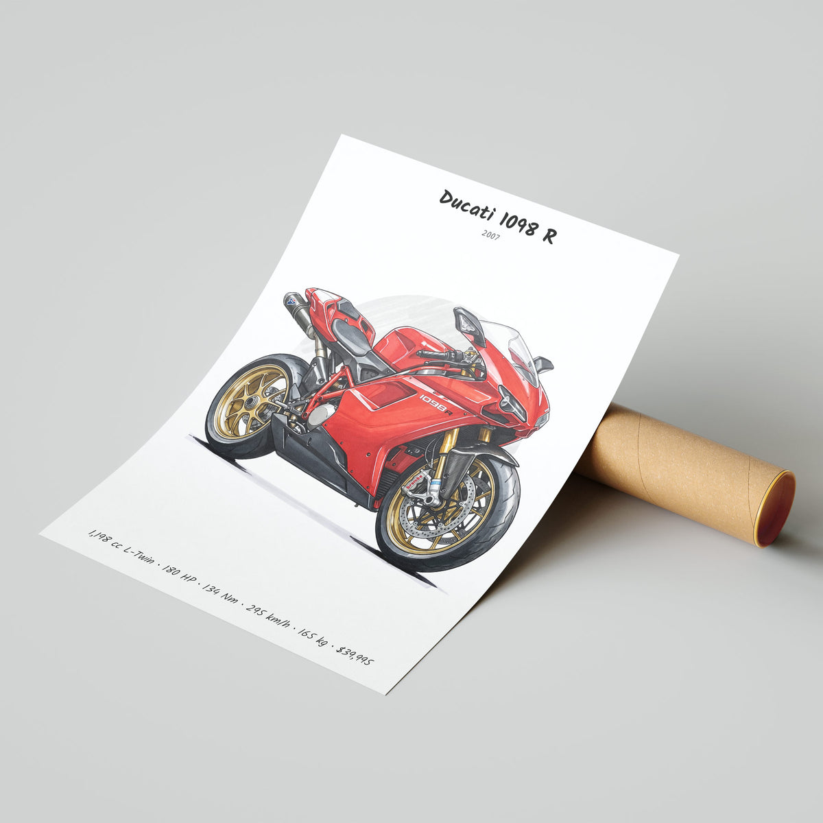 Ducati 1098 R 2007 Poster