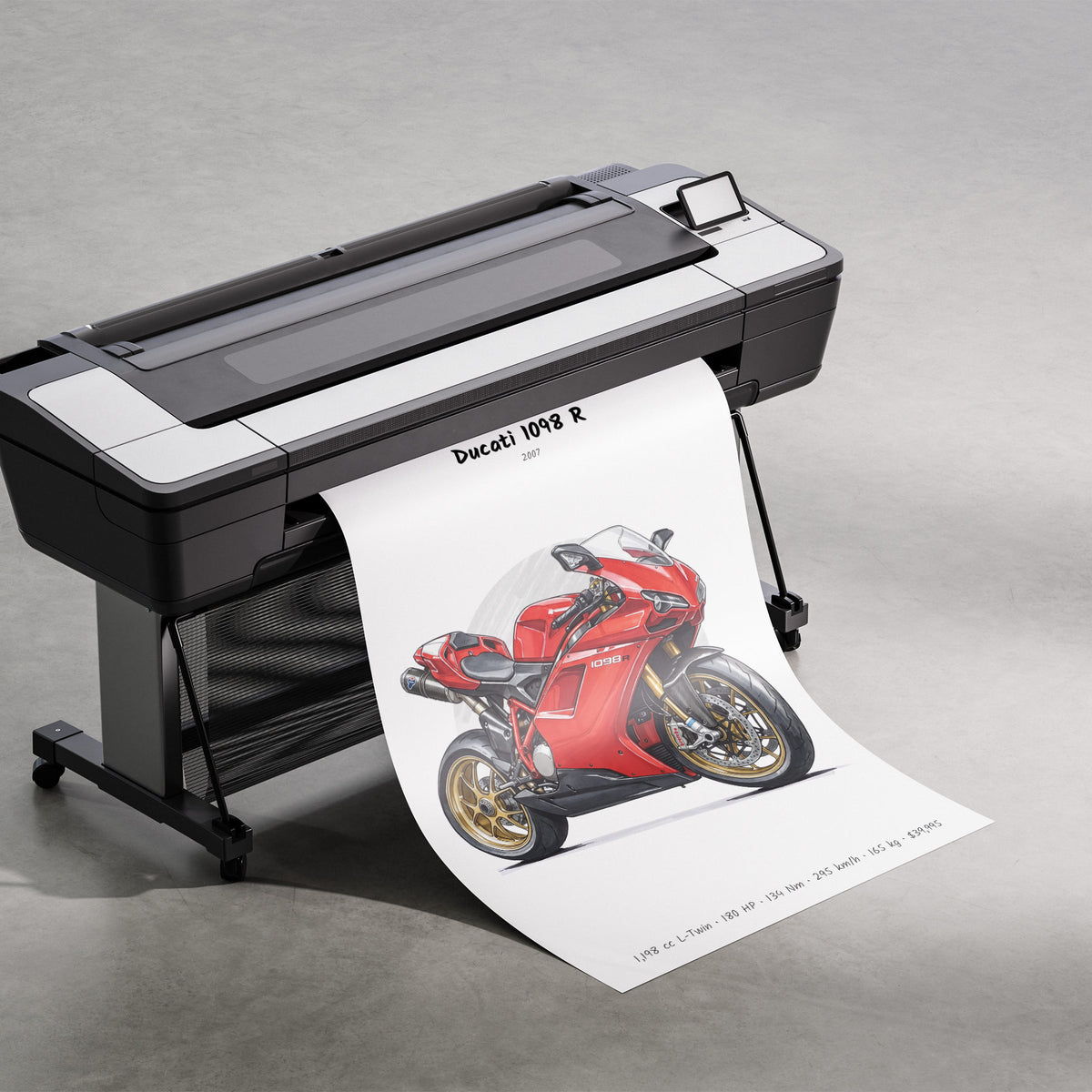 Ducati 1098 R 2007 Print