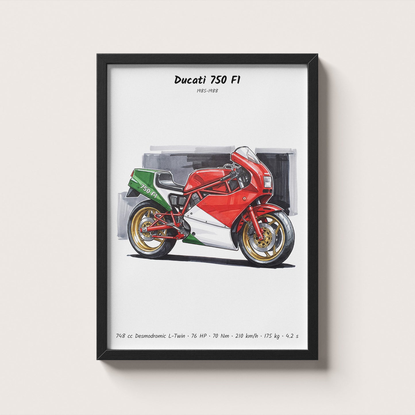 Ducati 750 F1 Motorcycle Wall Art