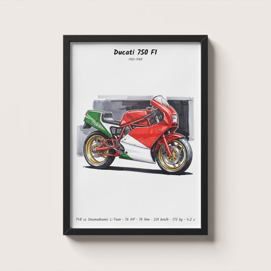 Ducati 750 F1 Motorcycle Wall Art