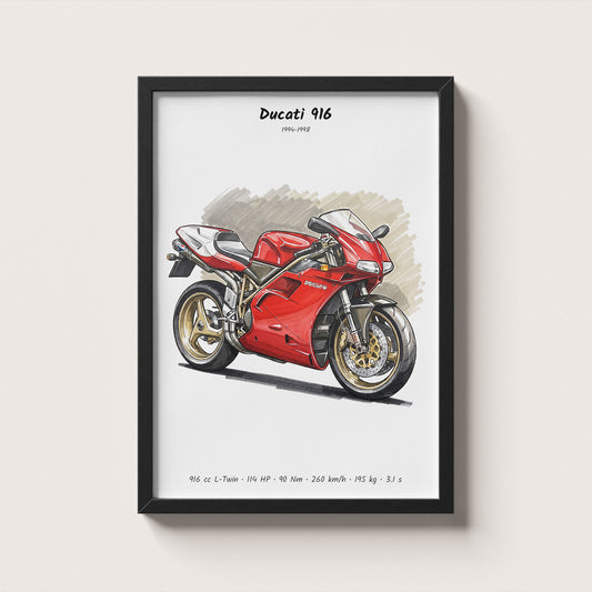 Ducati 916 Motorcycle Wall Art
