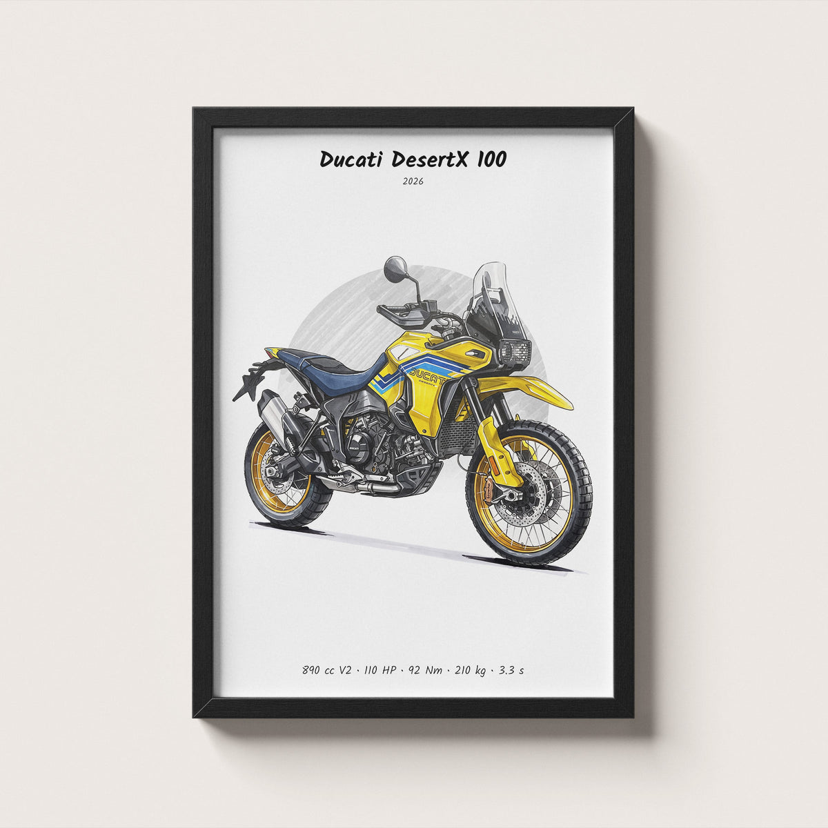 Ducati DesertX 100 2026 Wall Art