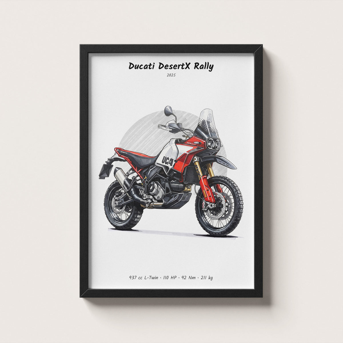 Ducati DesertX Rally 2025 Wall Art