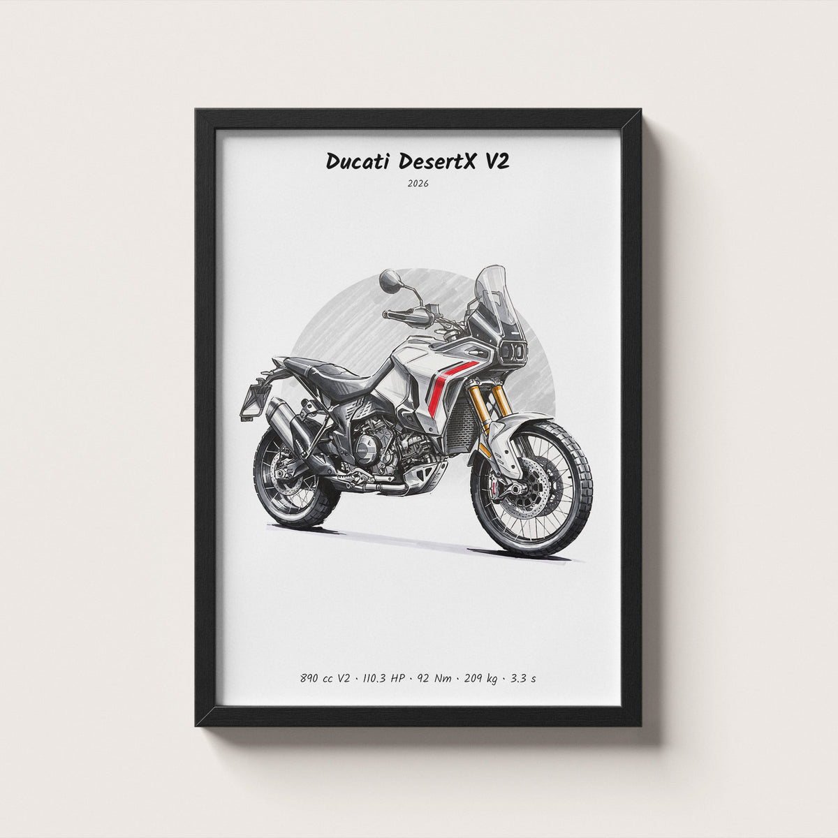 Ducati DesertX V2 2026 Wall Art