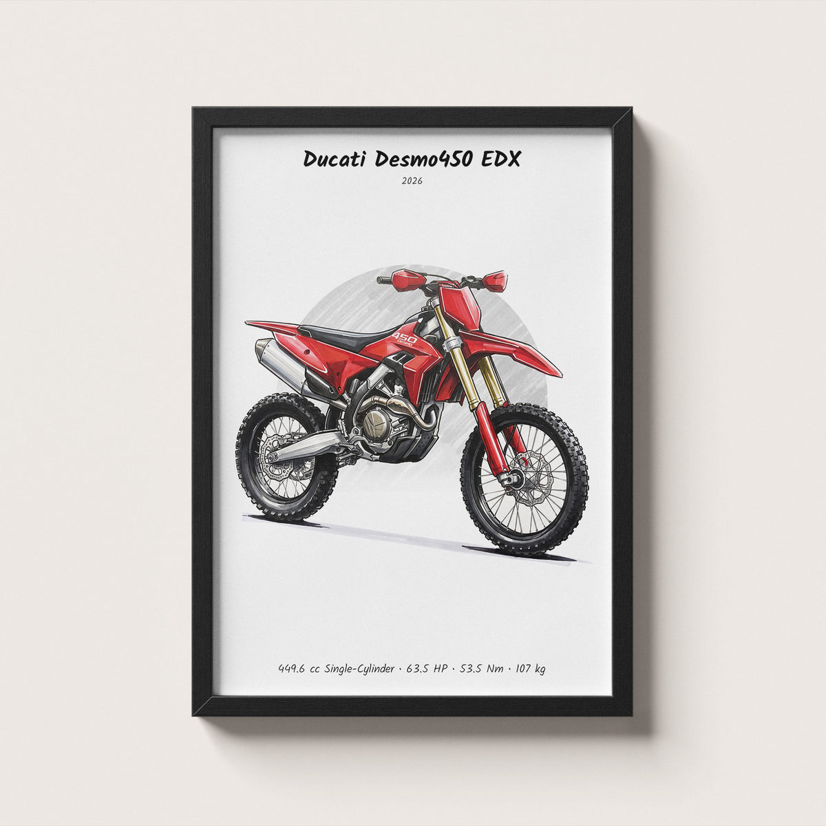 Ducati Desmo450 EDX 2026 Wall Art