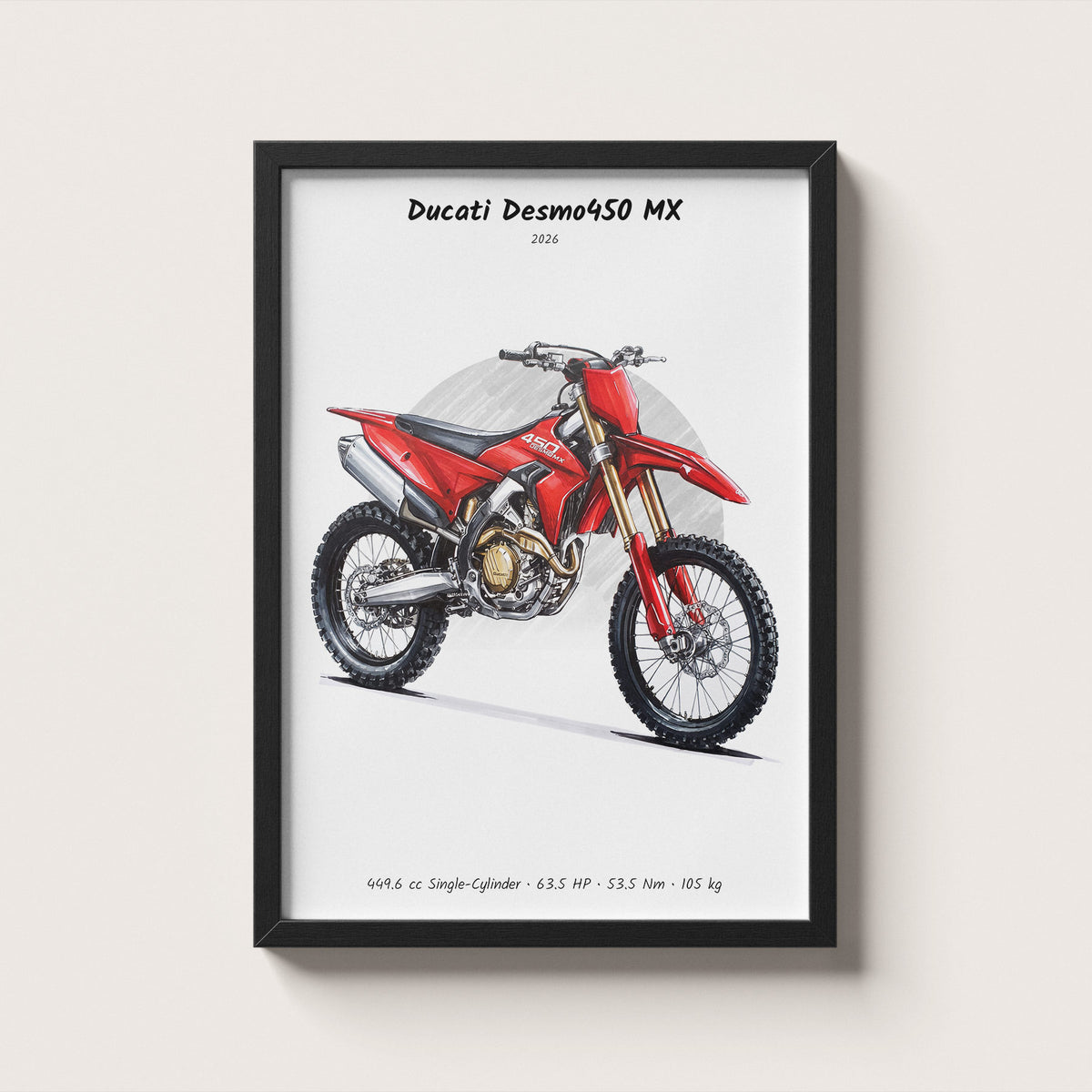 Ducati Desmo450 MX 2026 Wall Art