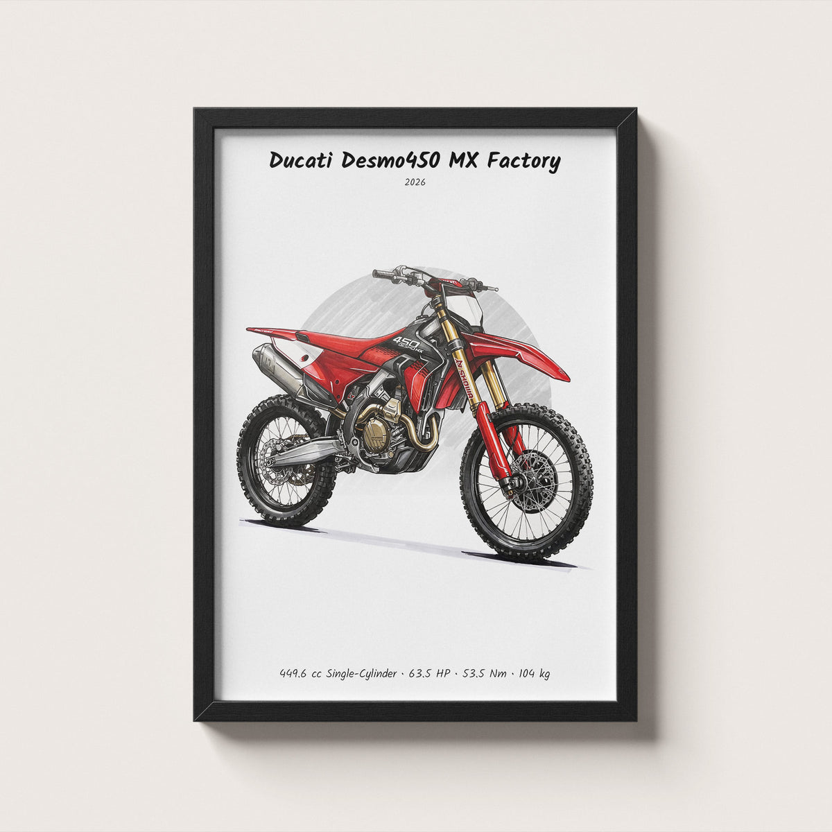 Ducati Desmo450 MX Factory 2026 Wall Art
