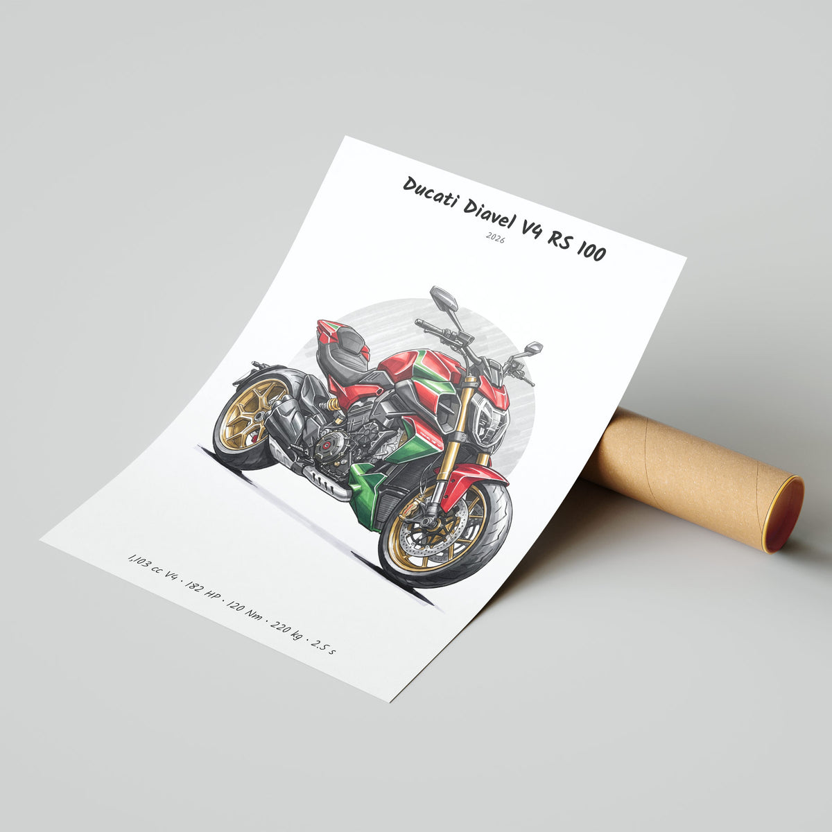 Ducati Diavel V4 RS 100 2026 Poster
