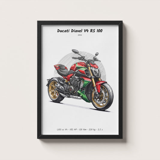 Ducati Diavel V4 RS 100 2026 Wall Art