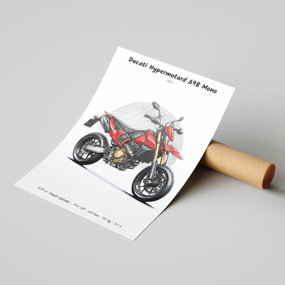 Ducati Hypermotard 698 Mono 2026 Poster