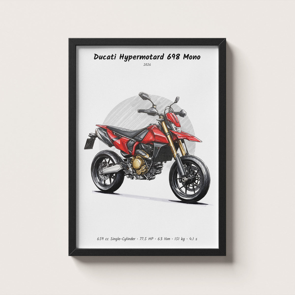 Ducati Hypermotard 698 Mono 2026 Wall Art
