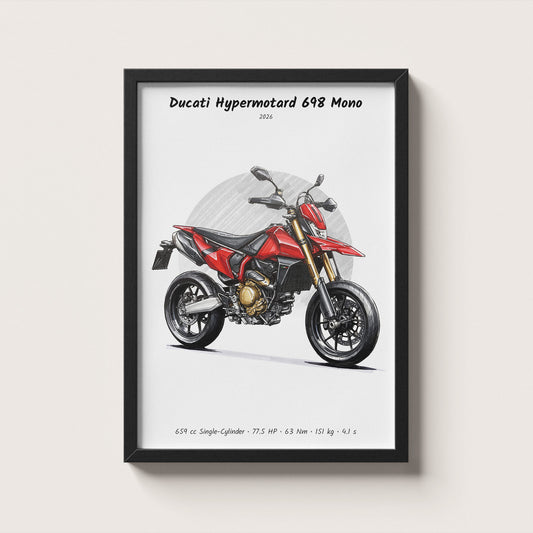 Ducati Hypermotard 698 Mono 2026 Wall Art
