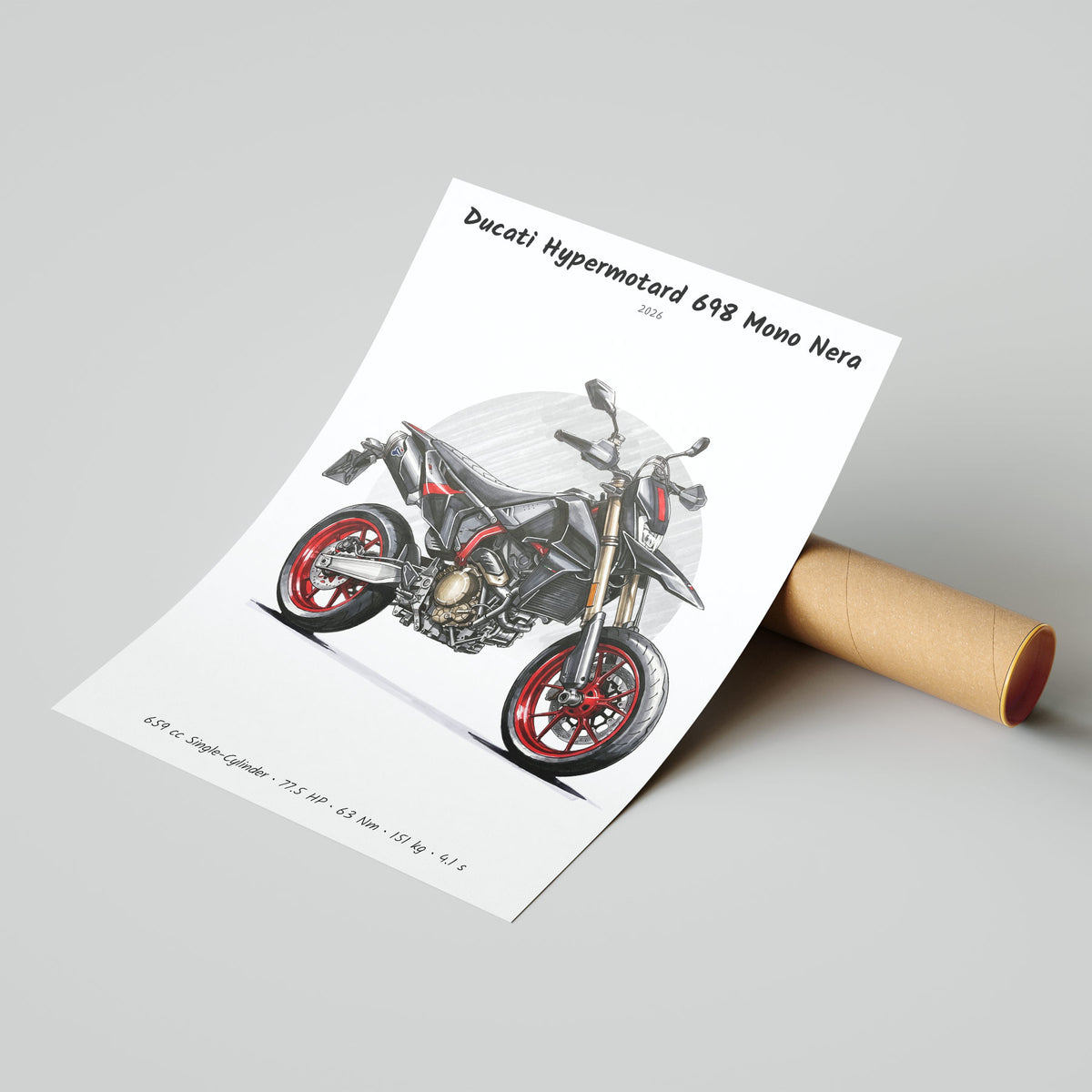 Ducati Hypermotard 698 Mono Nera 2026 Poster