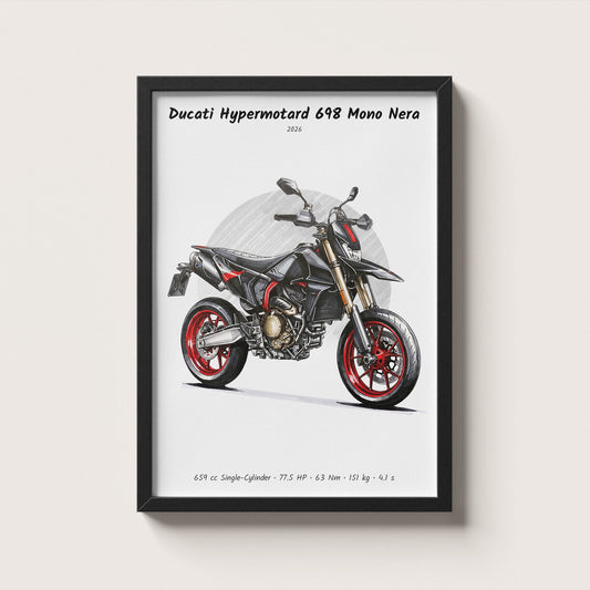 Ducati Hypermotard 698 Mono Nera 2026 Wall Art