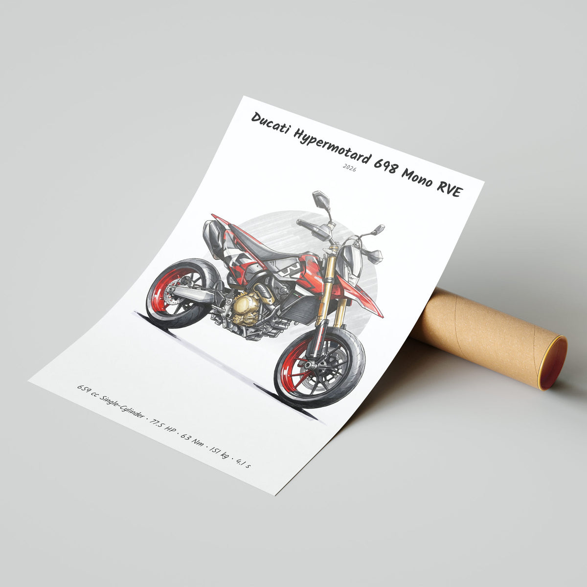 Ducati Hypermotard 698 Mono RVE 2026 Poster