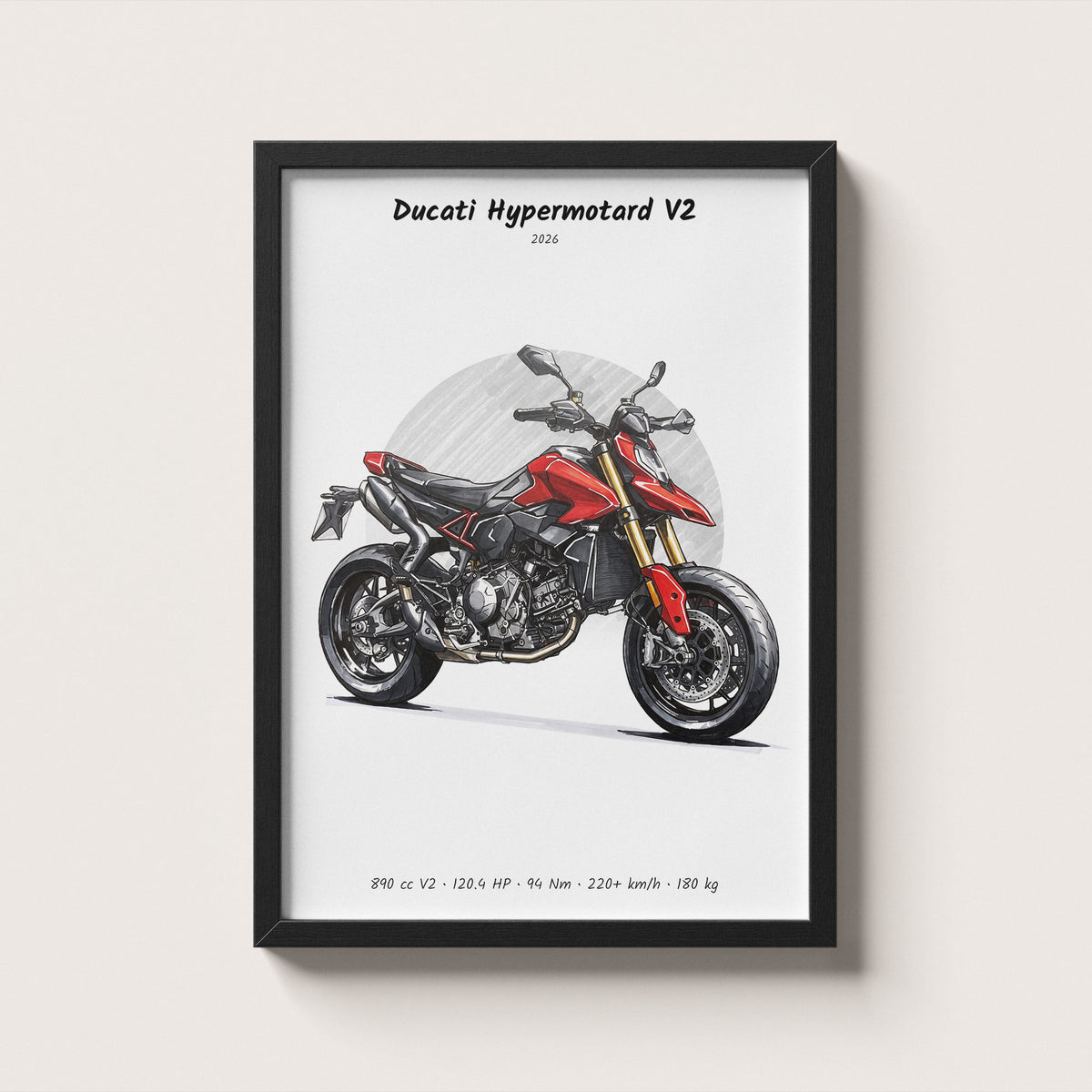Ducati Hypermotard V2 2026 Wall Art